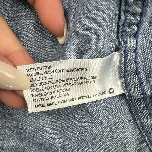 Goodfellow & Co Standard Fit Denim Long Sleeve Button Up Shirt Size XL Cotton - Picture 10 of 10